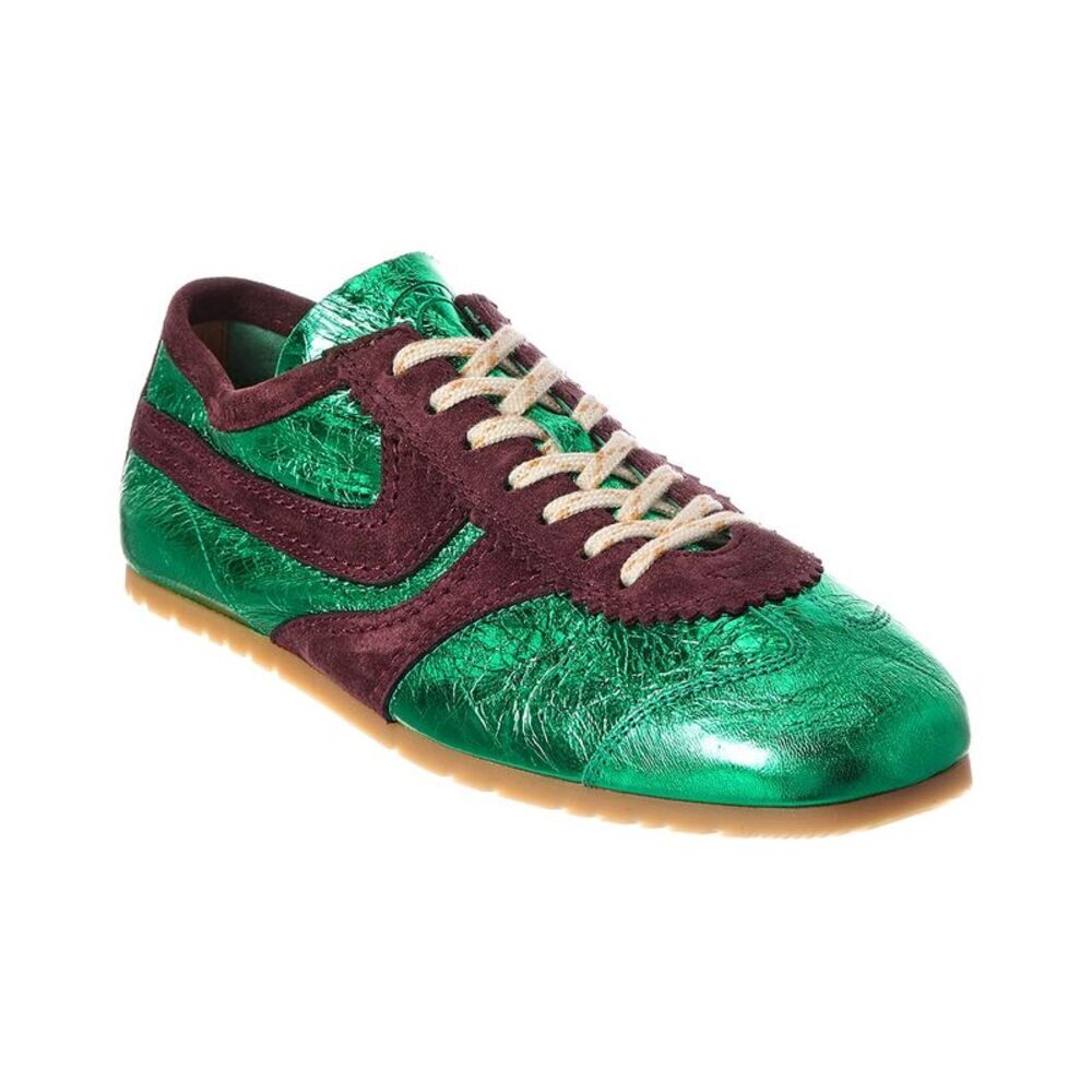 Dries Van Noten Leather & Suede Sneaker, Green